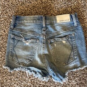 Kendall & Kylie Blue Jean Shorts with Distressed Details
